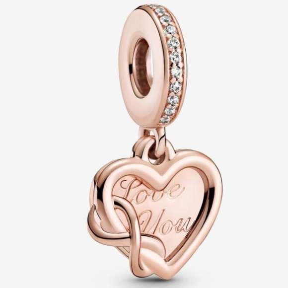 Authentic Pandora Love You Infinity Heart Dangle Charm - Picture 1 of 4